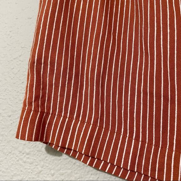 Billabong Orange & White Striped Paperbag Waist Shorts Womens S Beachy Tie Waist - Picture 2 of 8
